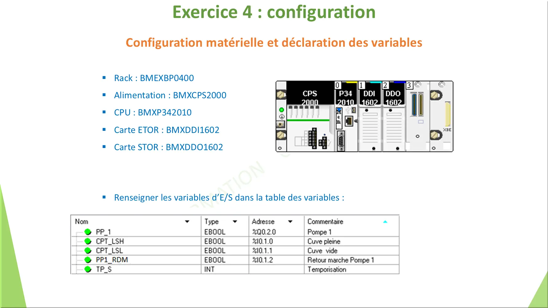 Exercice 4 : configuration